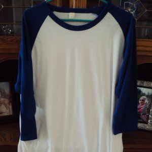 Kangora Unisex Baseball Tee~Royal Blue & White XL